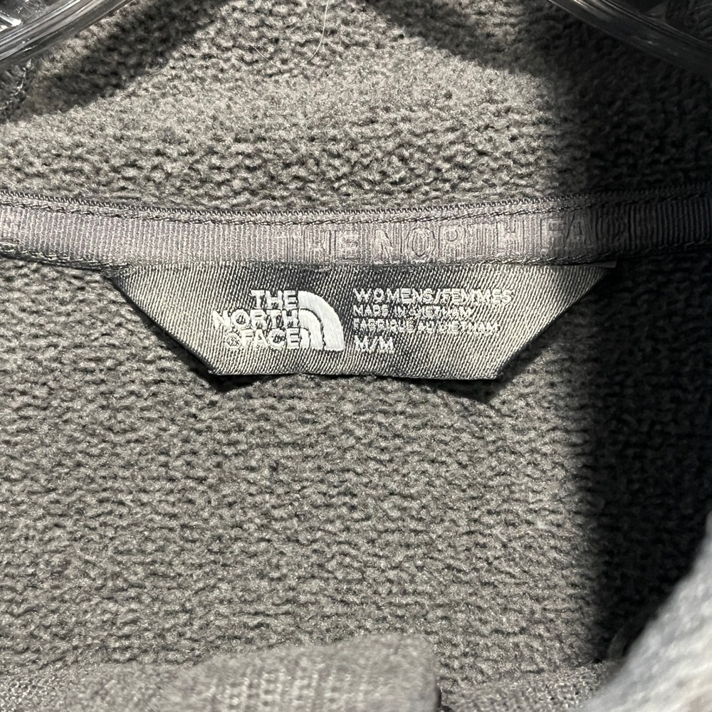 The North Face Pullover Hoodie Womens Medium Gray Snap Neck Textured Fleece - Picture 4 of 7
